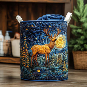 Elk In Pines Quilted Laundry Basket Must-Have Laundry Essential
