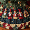 Enchanted Nutcracker Quilted Christmas Tree Skirt Thoughtful Christmas Tree Skirt Gift Idea