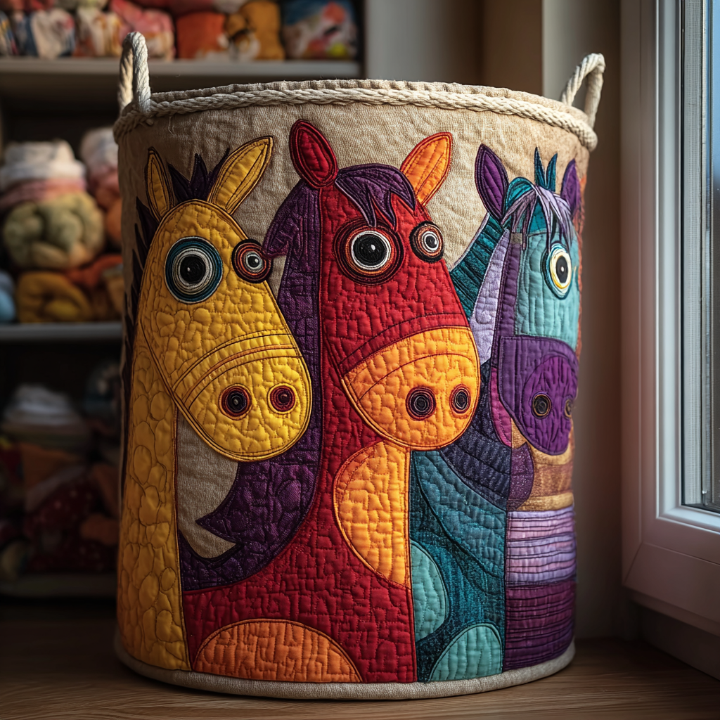 Eternal Horse Quilted Laundry Basket Birthday Merch Gift