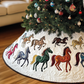 Farmhouse Horse Quilted Tree Skirt Festive Tree Skirt Gift Choice