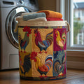Farmyard Rooster Quilted Laundry Basket Thoughtful Housewarming Gift