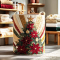 Festive Bloom Starburst Quilted Laundry Basket Merch For Family Time