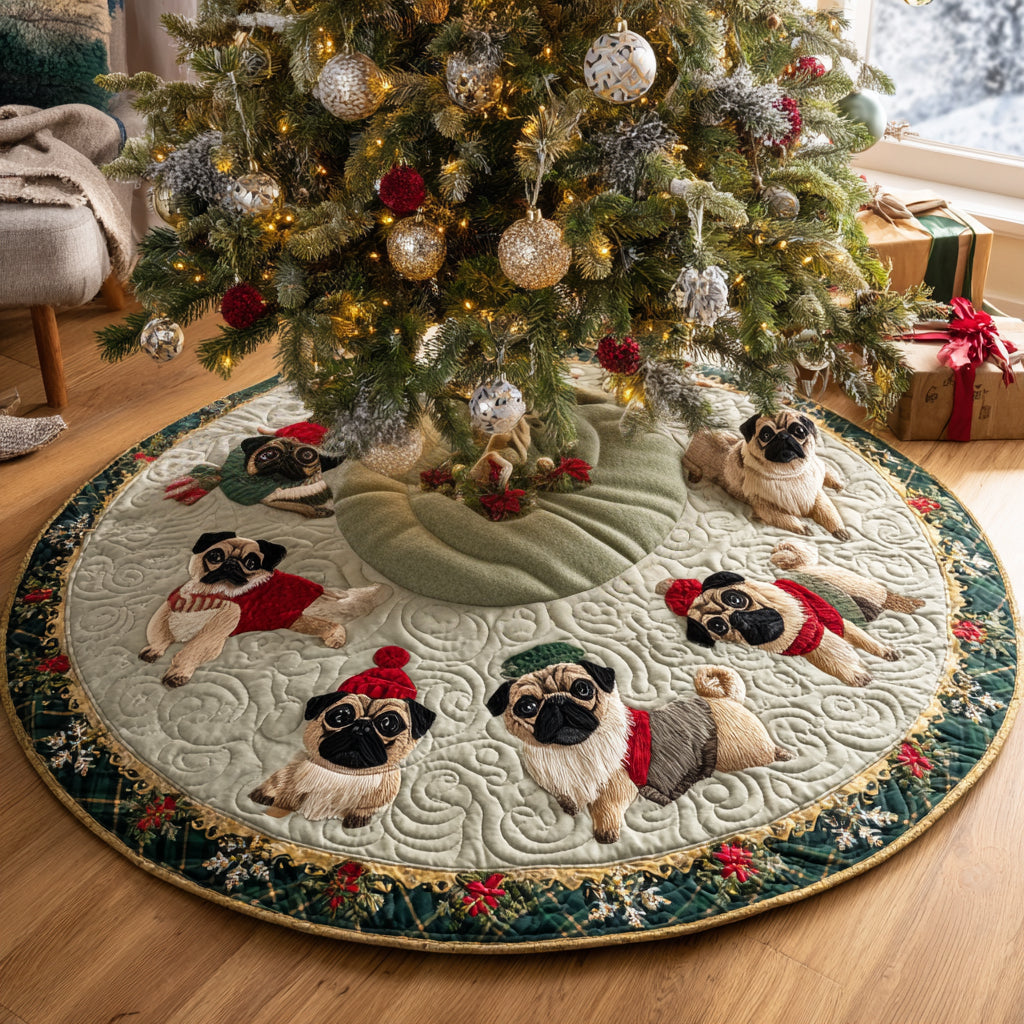 Festive Paws Quilted Christmas Tree Skirt Exclusive Christmas Tree Skirt Merch Collection