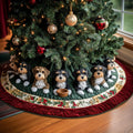 Festive Paws Quilted Christmas Tree Skirt Special Holiday Tree Skirt Gift for Newlyweds Warm and Soft Christmas Tree Skirt for Winter