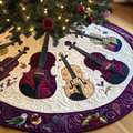 Festive Purple Violins Quilted Tree Skirt Holiday Tree Skirt Must-Have