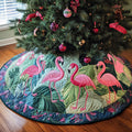 Flamingo Wonderland Quilted Christmas Tree Skirt Thoughtful Christmas Tree Skirt Gift Idea