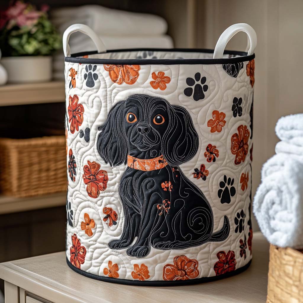 Floral Spaniel Quilted Laundry Basket Great Idea For New Home
