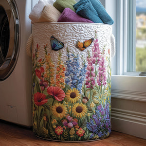 Floral Whispers Quilted Laundry Basket Merch For Couples