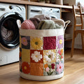 Flower Field Quilted Laundry Basket Merch For Him
