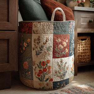 Flower Quilted Laundry Basket Merch For Kids