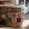 Forest Mandala Quilted Laundry Basket Merch For Family