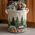 Forest Ride Quilted Laundry Basket New Year Merch Gift