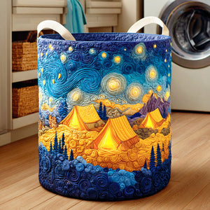 Forest Tent Quilted Laundry Basket Father’s Day Merch Gift