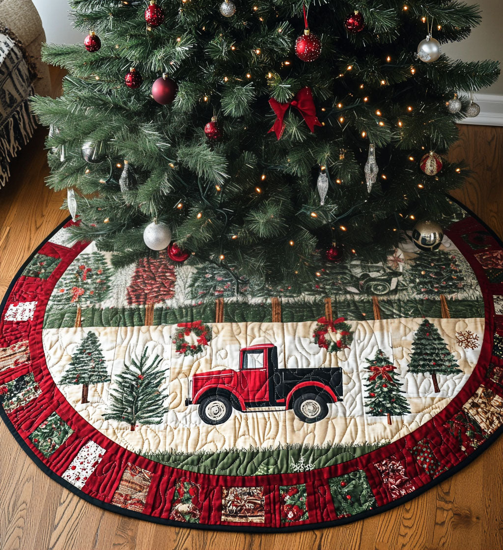 Frostbite Lane Quilted Christmas Tree Skirt Holiday Merch That Completes Your Christmas Setup