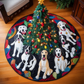 Frosty Dane Dreams Christmas Quilted Tree Skirt Cozy Holiday Tree Skirt to Brighten Your Home