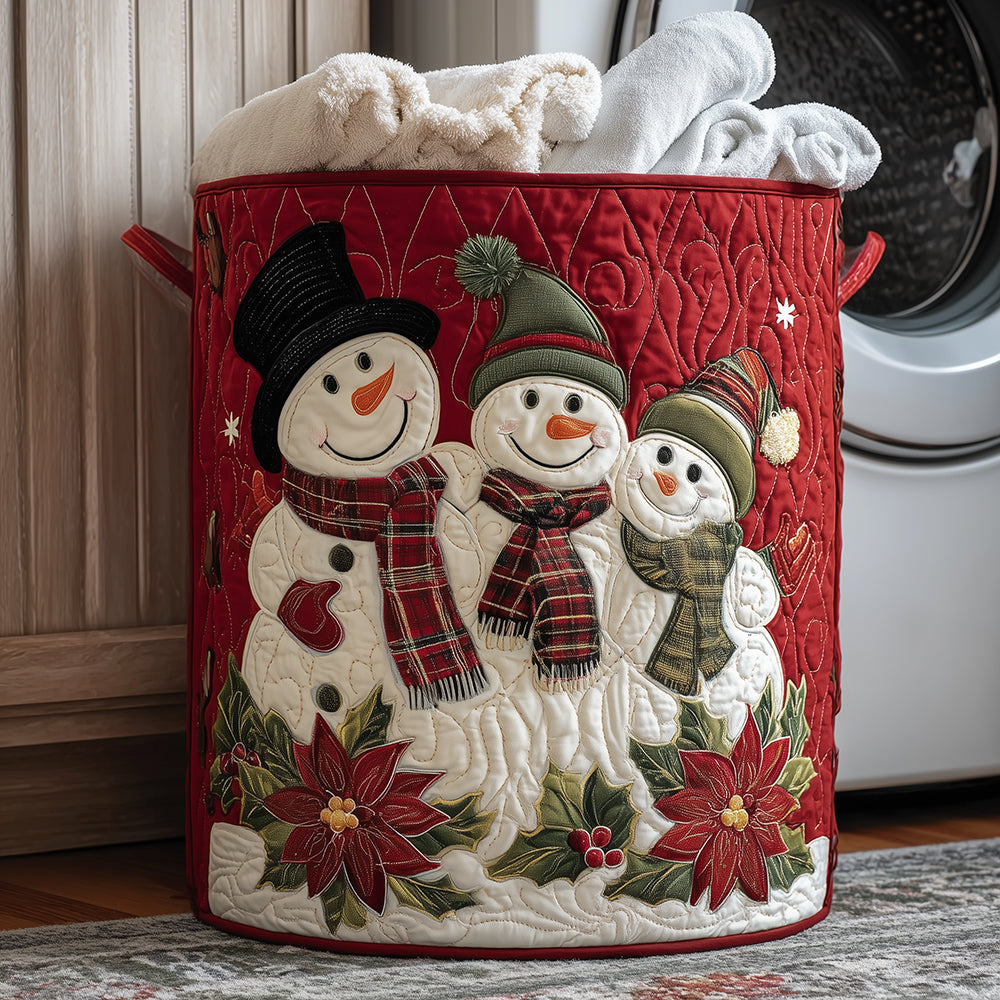 Frosty Family Joy Quilted Laundry Basket Ideal Present For Newlyweds