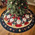Frosty Fir Magic Christmas Quilted Tree Skirt Heartwarming Christmas Tree Skirt Gift for Loved Ones Warm and Soft Christmas Tree Skirt for Winter