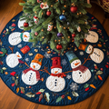 Frosty Flair Christmas Quilted Tree Skirt Lovely Gift Merch for a Festive Home