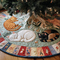 Garden Nap Cats Christmas Quilted Tree Skirt Exclusive Christmas Tree Skirt Merch Collection Unique Holiday Gift Merch for Family Homes Christmas Tree Skirt Gift That Brings Joy