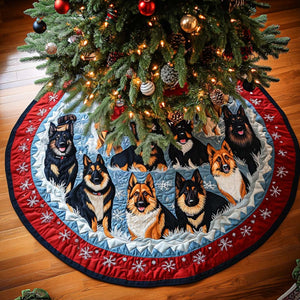 German Shepherd Elegance Christmas Quilted Tree Skirt Exclusive Holiday Tree Skirt Gift for Families