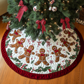 Gingerbread Joy Christmas Quilted Tree Skirt Meaningful Christmas Gift to Warm the Heart