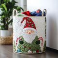 Gnome Cheer Quilted Laundry Basket Holiday Merch Gift