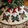Gnome Noel Charm Quilted Christmas Tree Skirt Perfect Tree Skirt Gift for Mom or Grandma