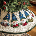 Gnome Spirit Quilted Christmas Tree Skirt Warm and Soft Christmas Tree Skirt for Winter