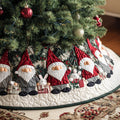 Gnome Sweet Home Quilted Christmas Tree Skirt Exclusive Holiday Tree Skirt Gift for Families