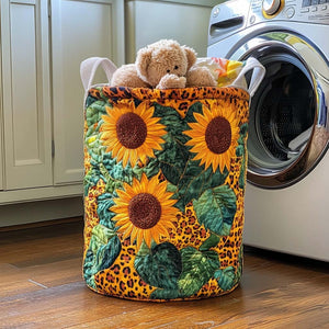 Golden Bloom Quilted Laundry Basket Valentine’s Day Merch Gift