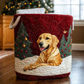 Golden Christmas Glow Quilted Laundry Basket Winter Merch Essentials