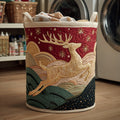 Golden Reindeer Quilted Laundry Basket Spring Merch Pick