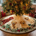 Golden Retriever Glow Quilted Christmas Tree Skirt Perfect Holiday Gift for Home Decor Lovers Seasonal Gift Merch for Festive Homes