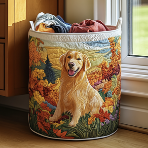 Golden Retriever Joy Quilted Laundry Basket Merch For Him