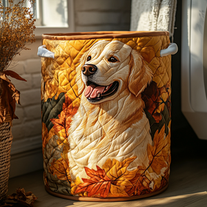 Golden Retriever Meadow Quilted Laundry Basket Merch For Friends
