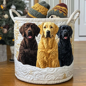 Golden Trio Quilted Laundry Basket Mother’s Day Merch Gift