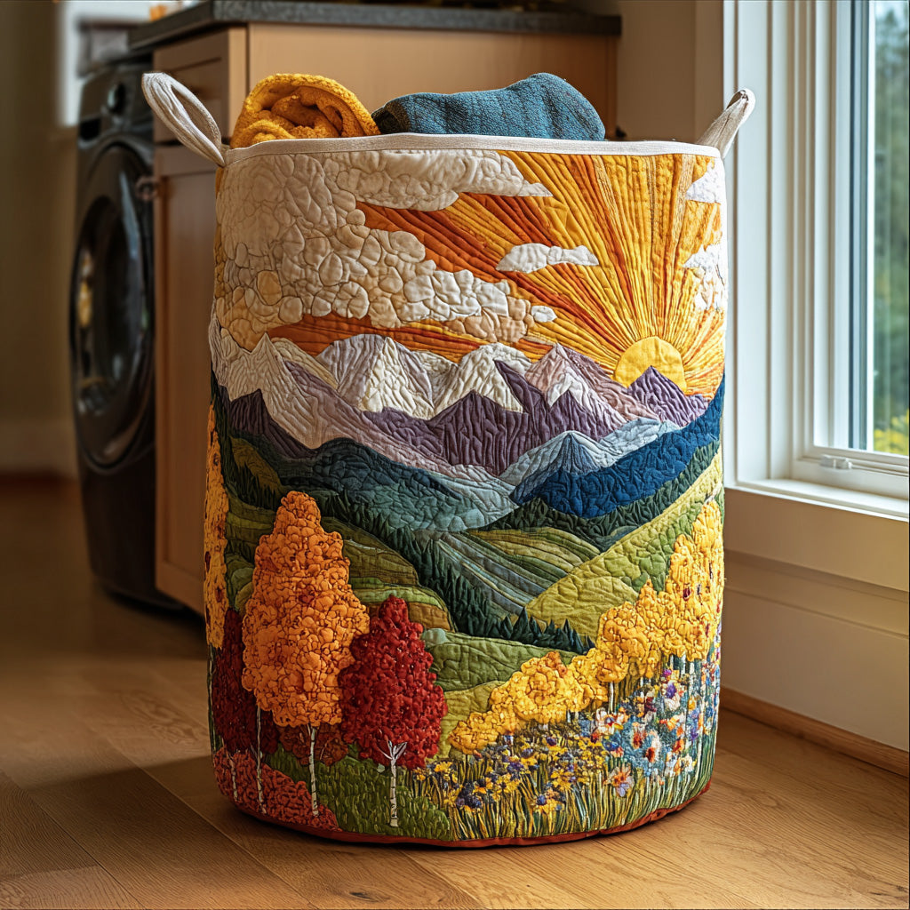 Golden Valley Quilted Laundry Basket Winter Merch Essentials