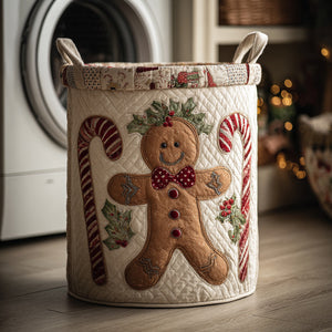 Happy Gingerbread Laundry Basket Winter Merch Essentials