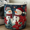 Happy Snowman Quilted Laundry Basket Fall Merch Pick