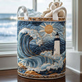 Harbor Light Glow Quilted Laundry Basket Winter Merch Essentials