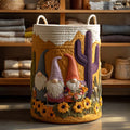 Harvest Gnome Quilted Laundry Basket Thanksgiving Merch Gift