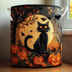 Haunted Whiskers Quilted Laundry Basket Mother’s Day Merch Gift