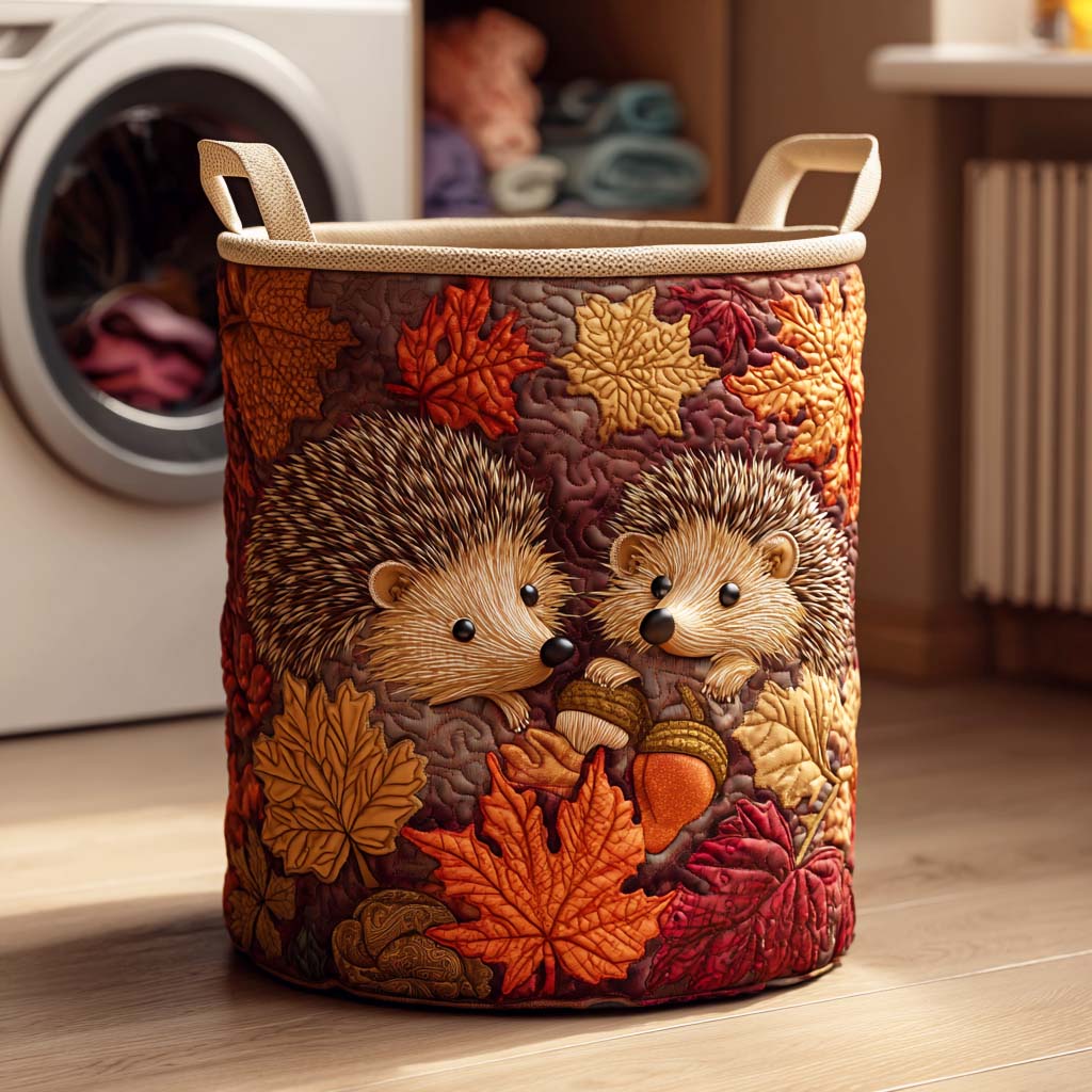Hedgehog Hideaway Quilted Laundry Basket Gift Idea For Busy Families