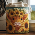 Highland Cow Blossom Quilted Laundry Basket Great Stocking Stuffer