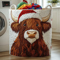 Highland Cow Quilted Laundry Basket Summer Merch Vibes