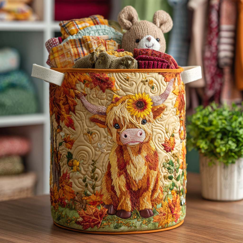 Highland Meadow Quilted Laundry Basket Everyday Merch Choice