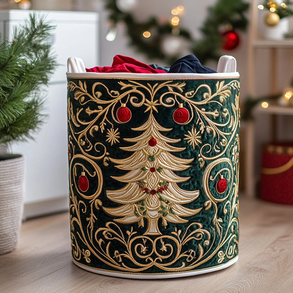 Holiday Blossom Quilted Laundry Basket Anniversary Merch Gift
