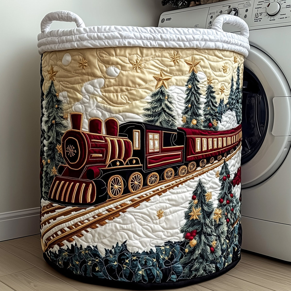 Holiday Express Quilted Laundry Basket Father’s Day Merch Gift