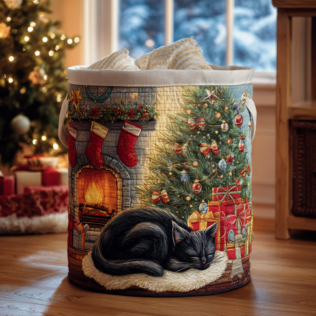 Holiday Snooze Quilted Laundry Basket Summer Merch Vibes