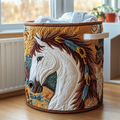 Horse Meadow Quilted Laundry Basket Perfect Birthday Gift Idea